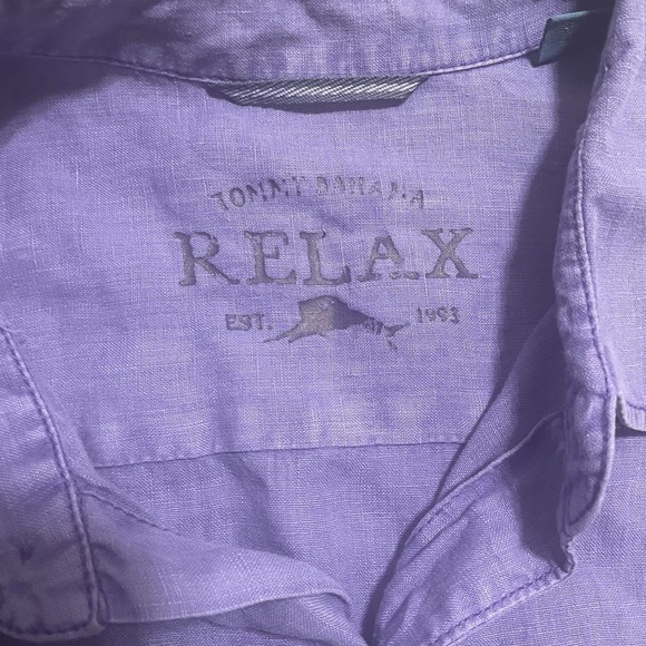 2x‎ TOMMY BAHAMA RELAX Shirt Mens XL 100% Linen Long Sleeve Button Front Check - Picture 8 of 16